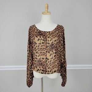 Rachel Zoe Brown Leopard Print Top